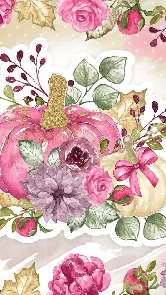 An Unusual Pink Pumpkin, A Beautiful Addition To Any Home During Fall Background