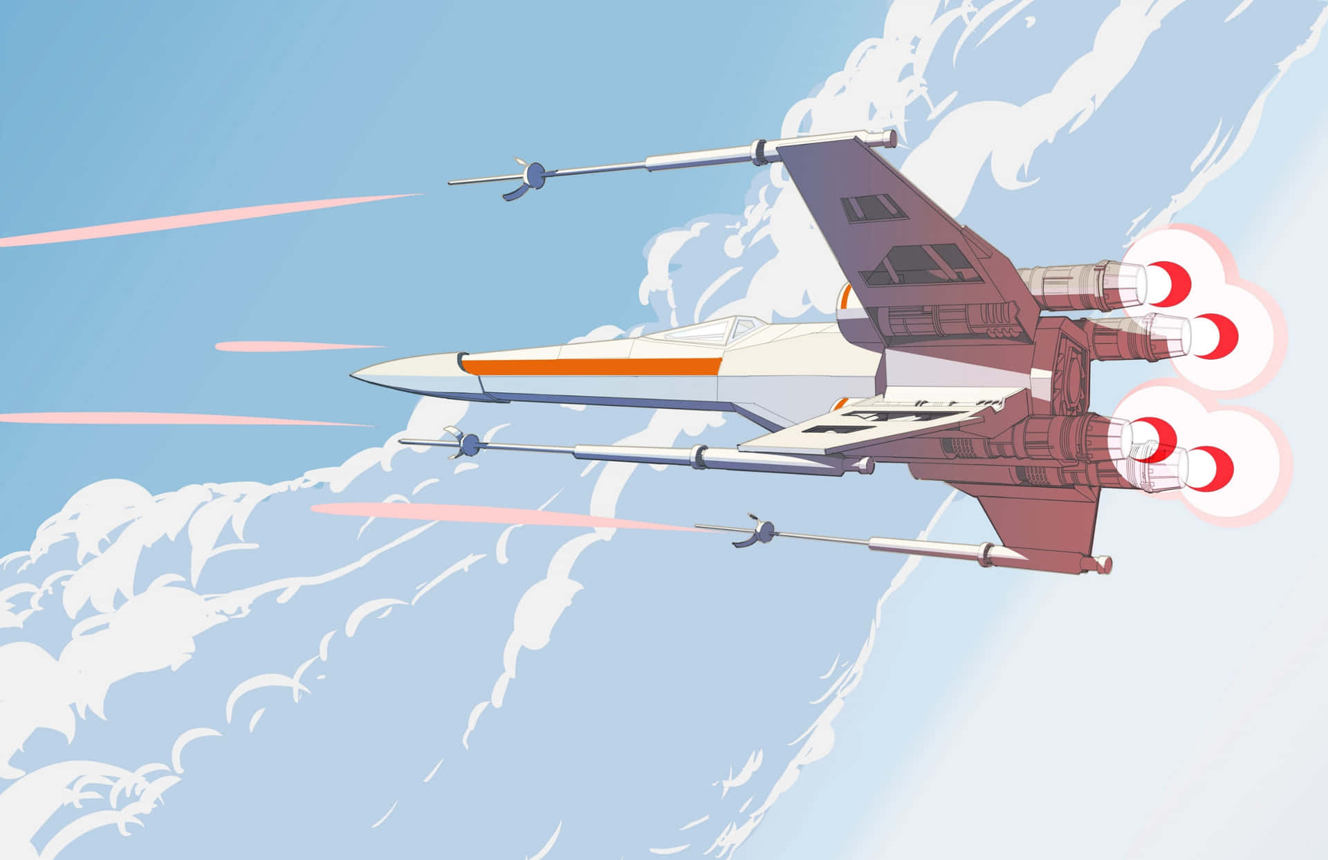 An X-wing Fighter Takes To The Stars In The Star Wars Universe Background