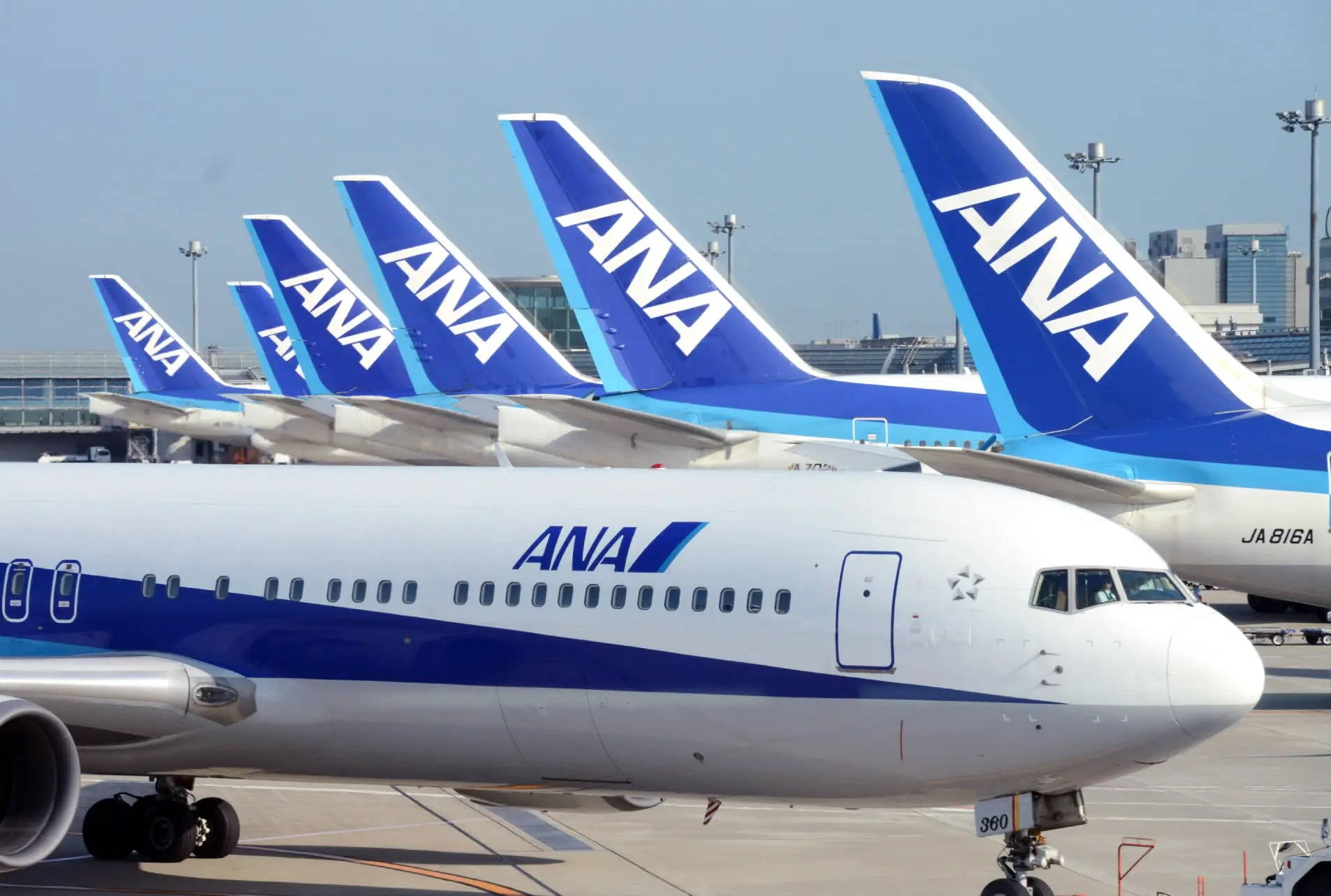 Ana Airplane Rudders Background