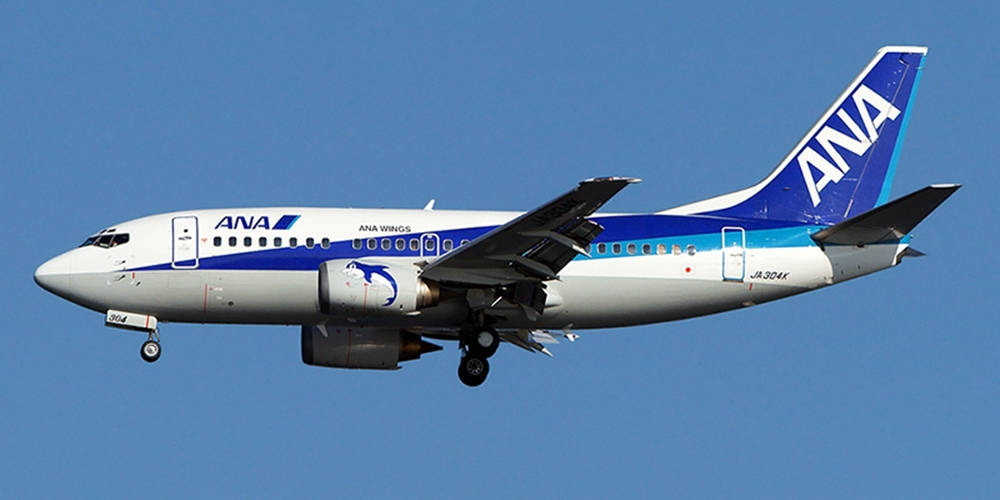 Ana Airship In Blue Sky Background