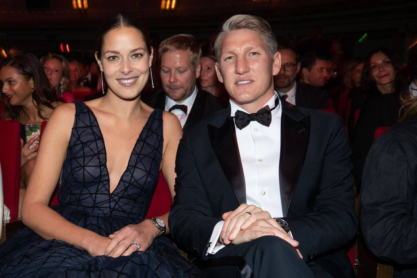 Ana Ivanovic And Husband During A Formal Event Background