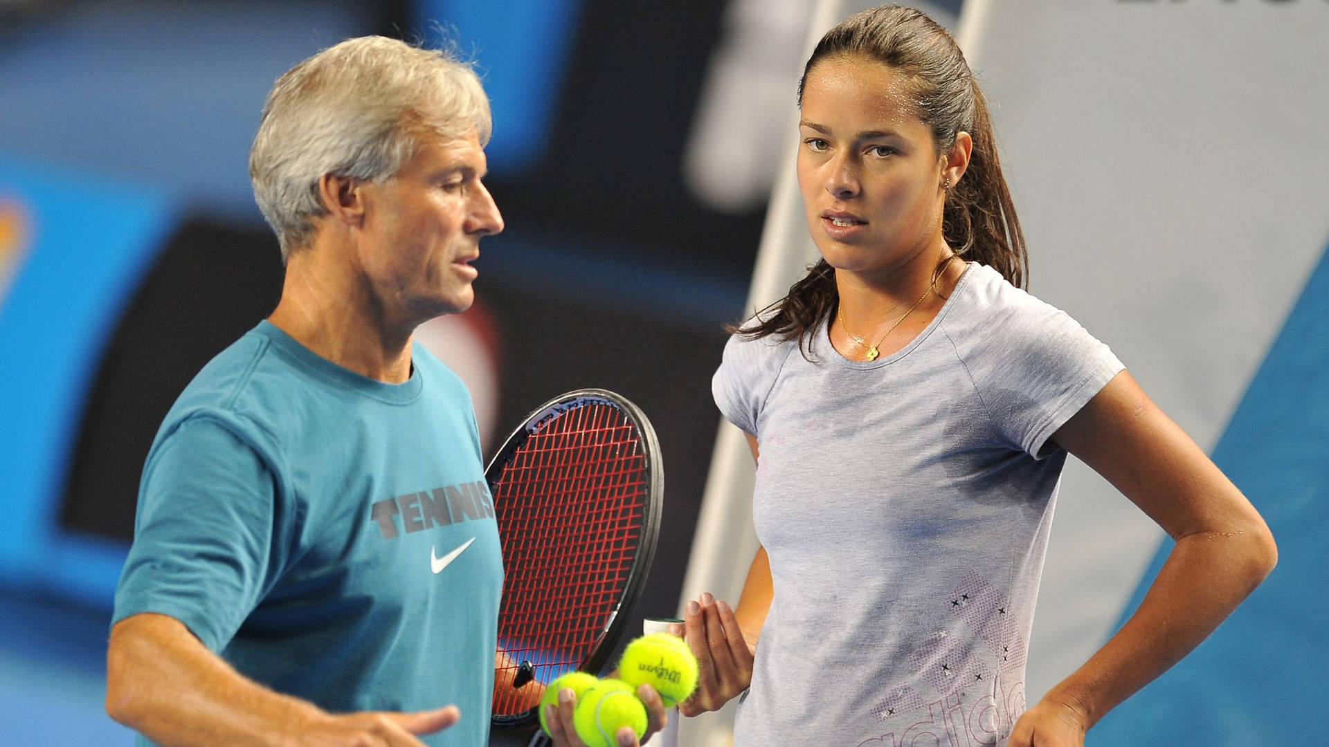 Ana Ivanovic With Her Coach Background