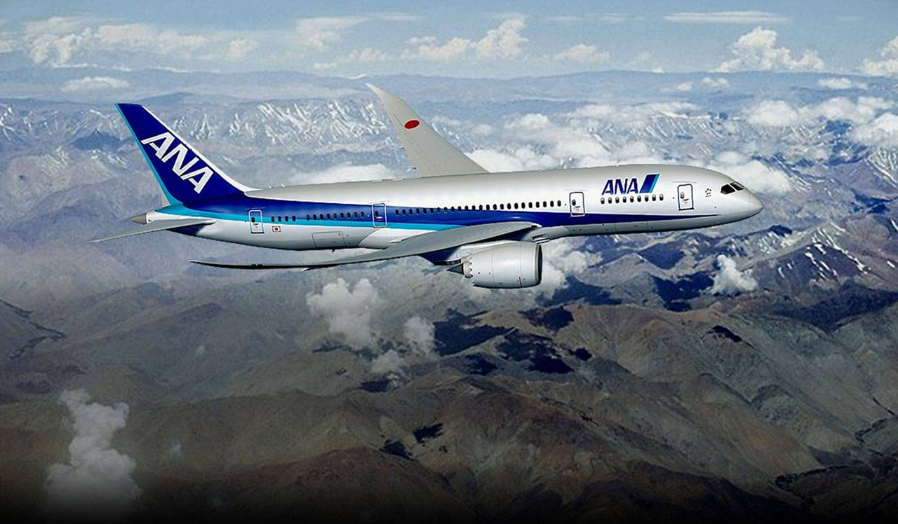 Ana Plane Above The Mountains Background