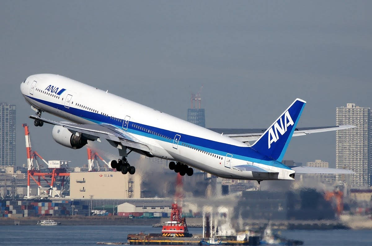 Ana Plane On Sea Port