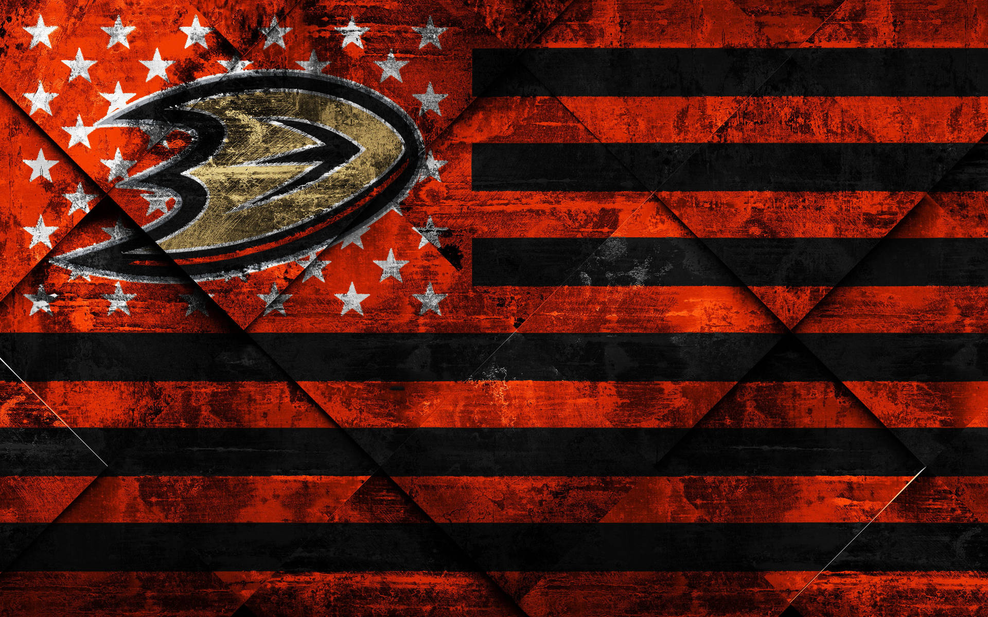 Anaheim Ducks Red Grungy Flag Background