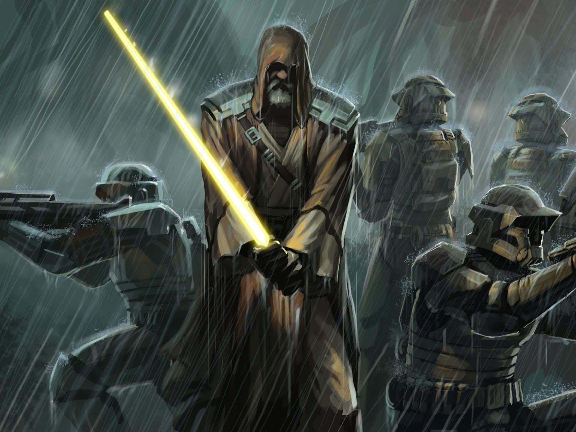 Anakin Skywalker Leads The Army In The Clone Wars Background