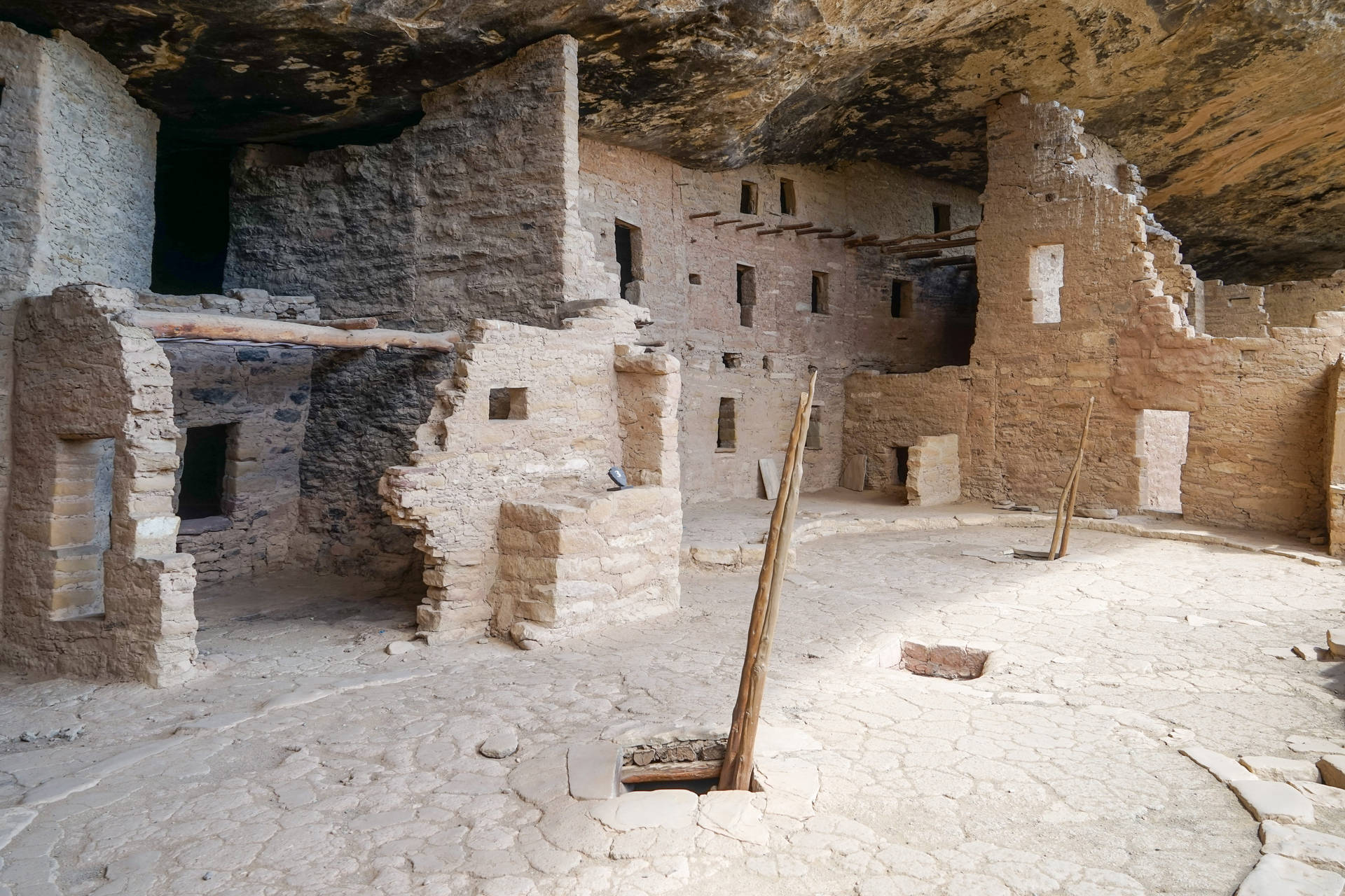 Anasazi Village In Mesa Verde Background