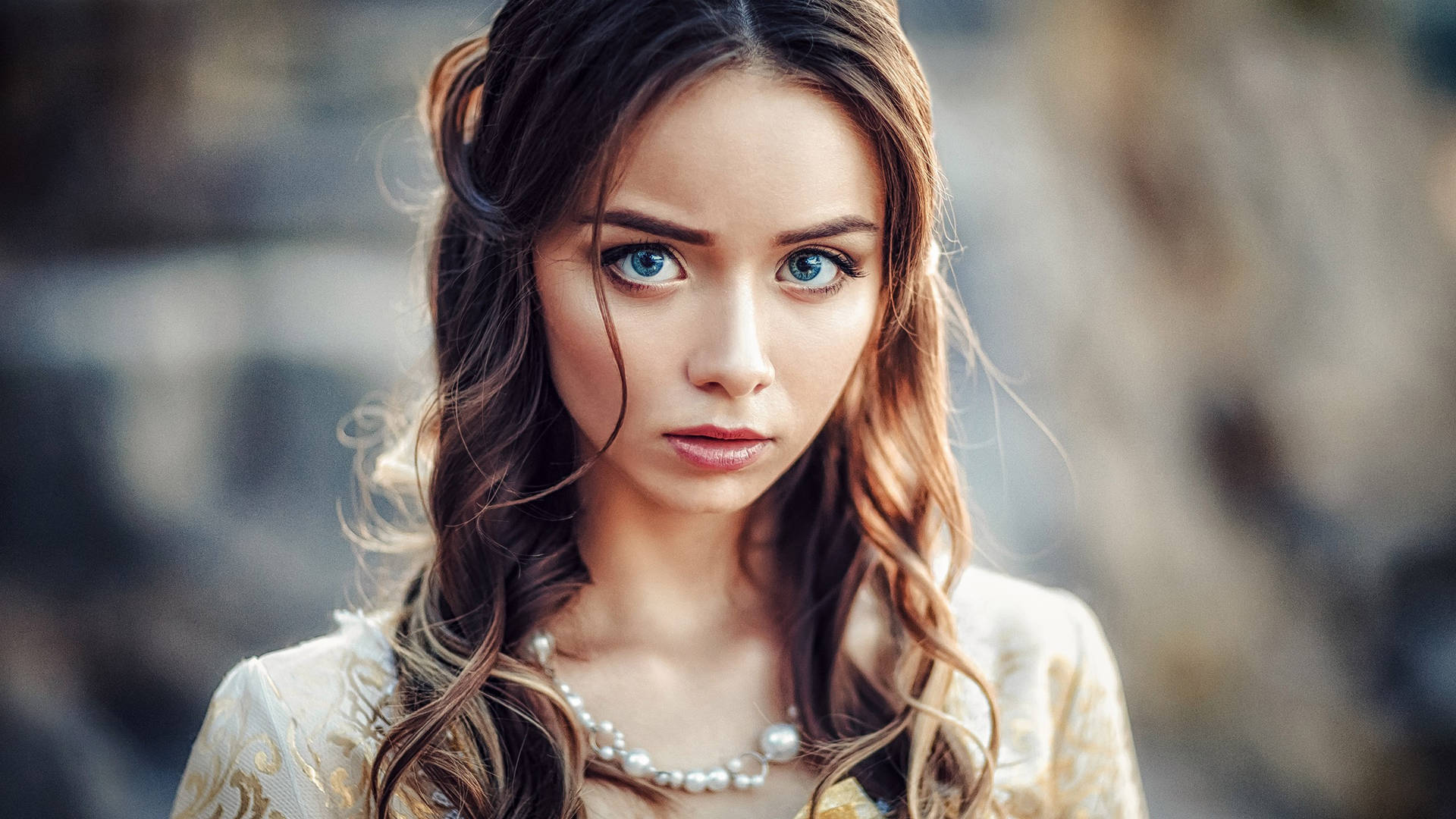 Anastasia Vishnevskaya Blue Eyed Women Background