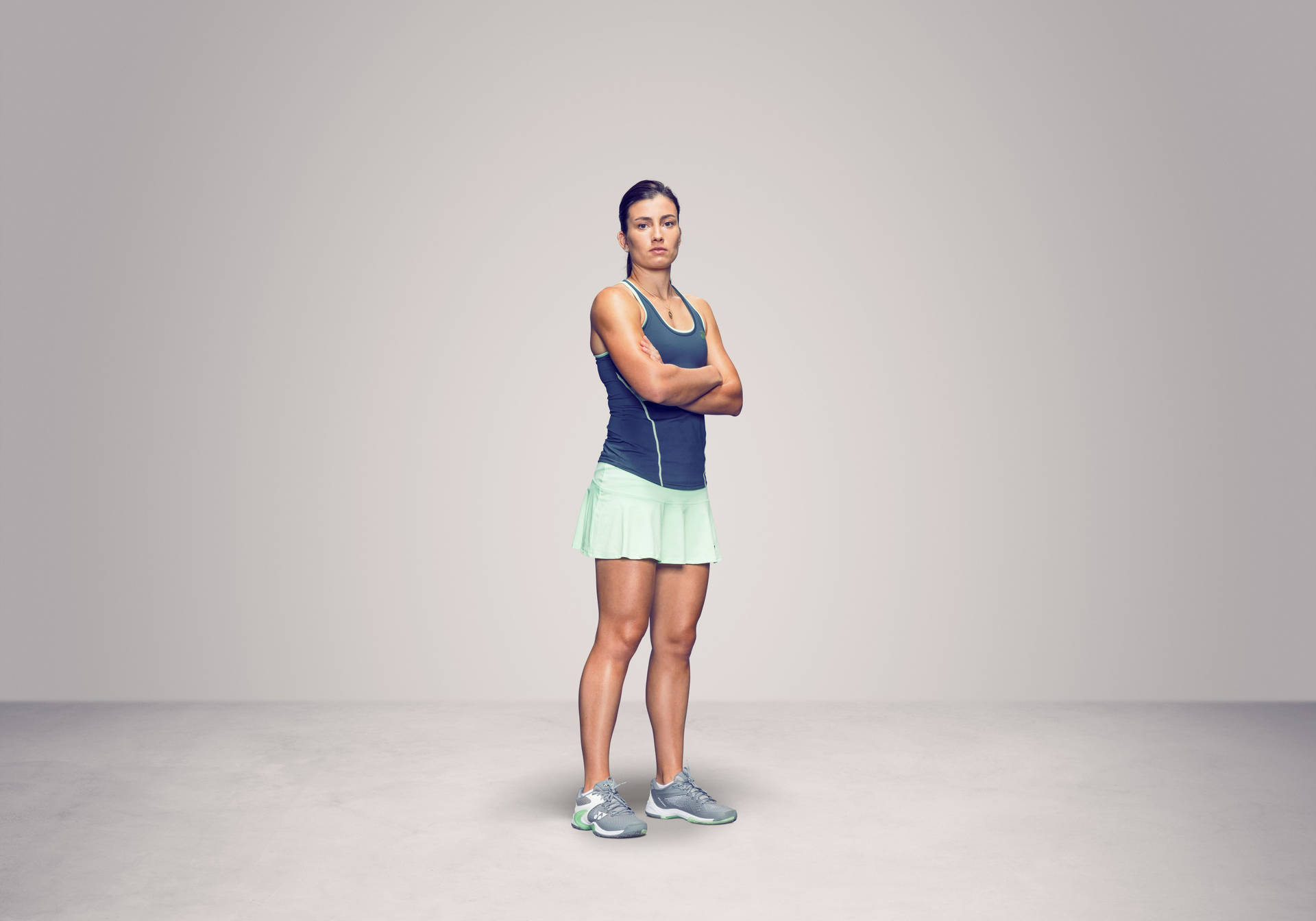 Anastasija Sevastova Arms Crossed Photoshoot Background