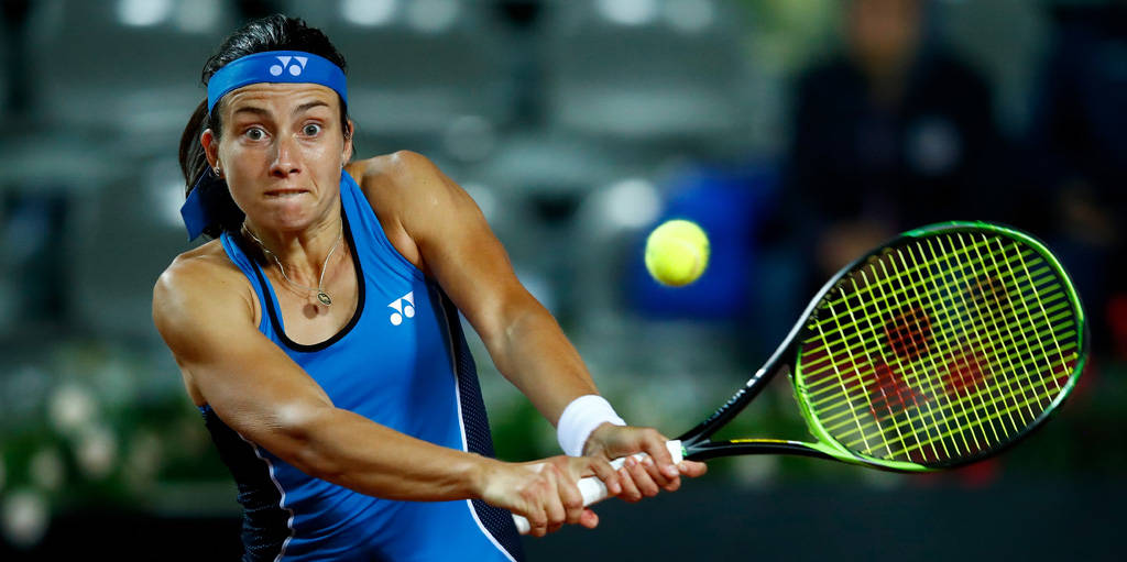 Anastasija Sevastova Eyeing Tennis Ball Background