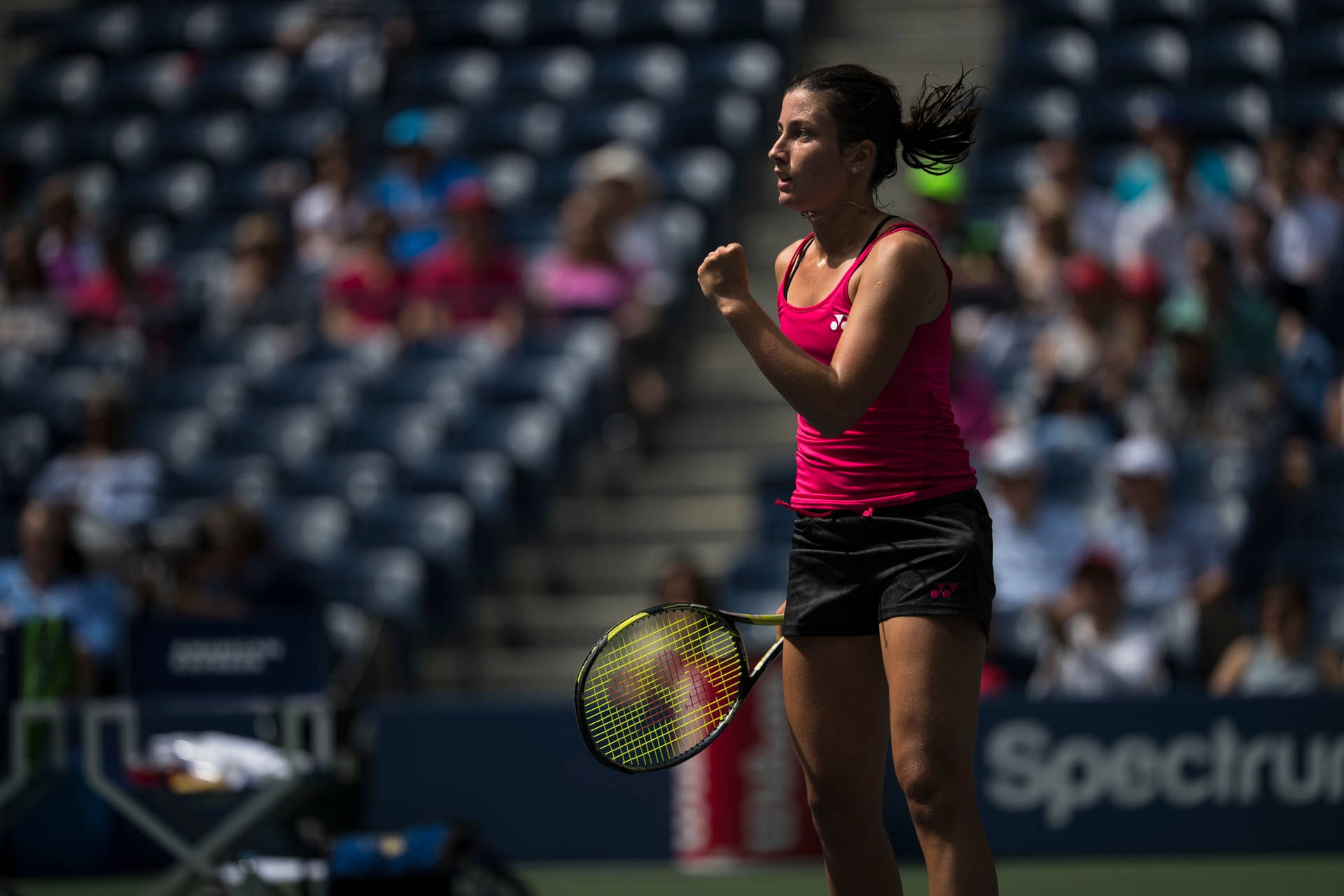 Anastasija Sevastova In Action During A Tennis Match.