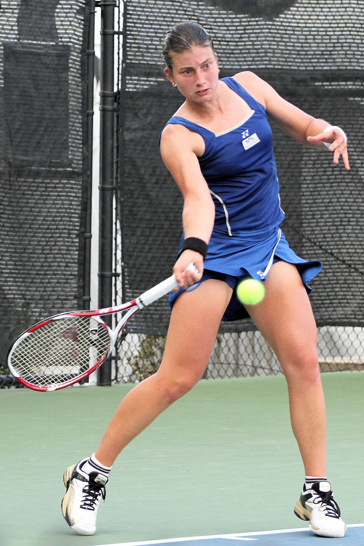 Anastasija Sevastova To Hit Ball Background