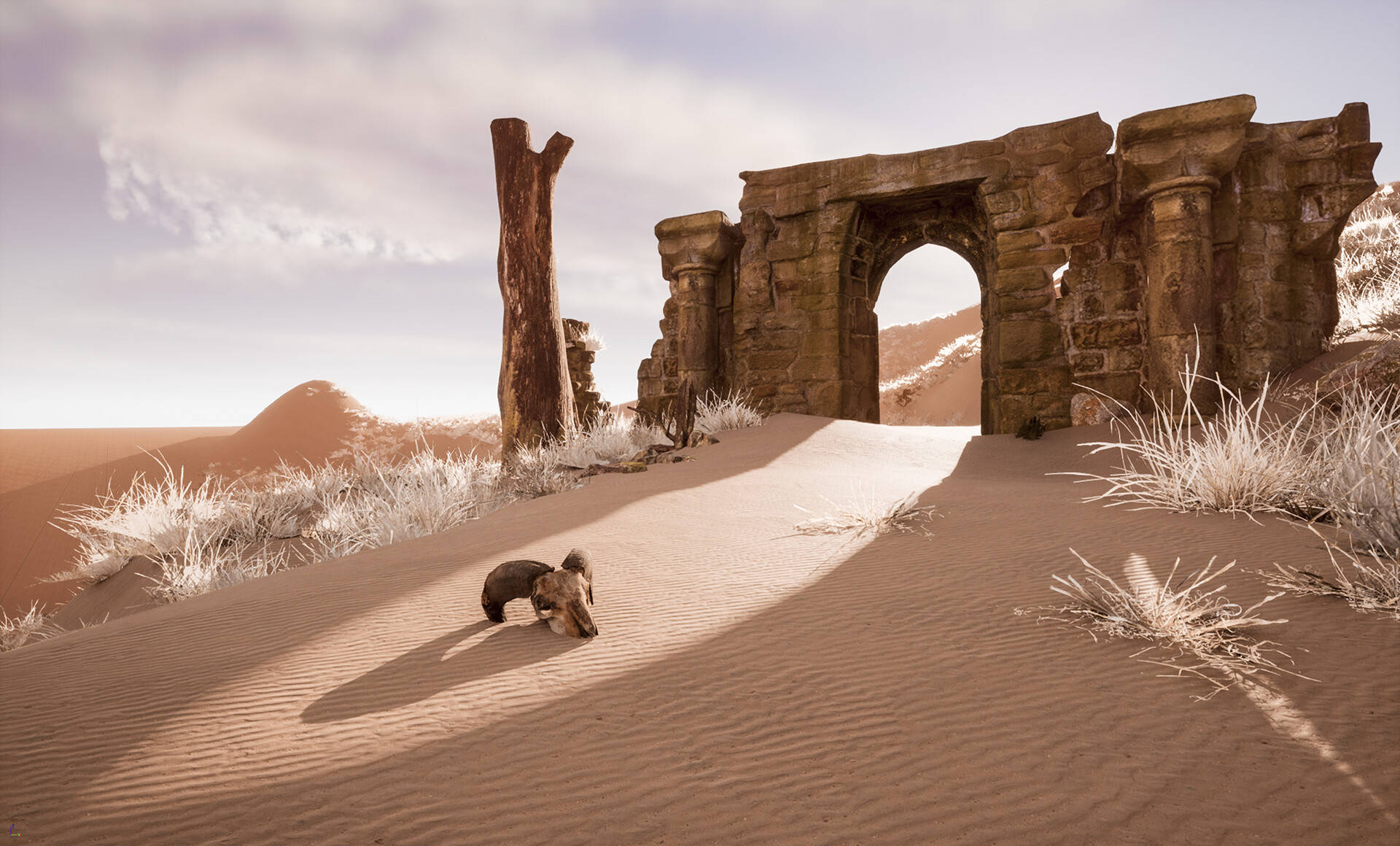 Ancient Arch In The Desert Of Palmyra Background