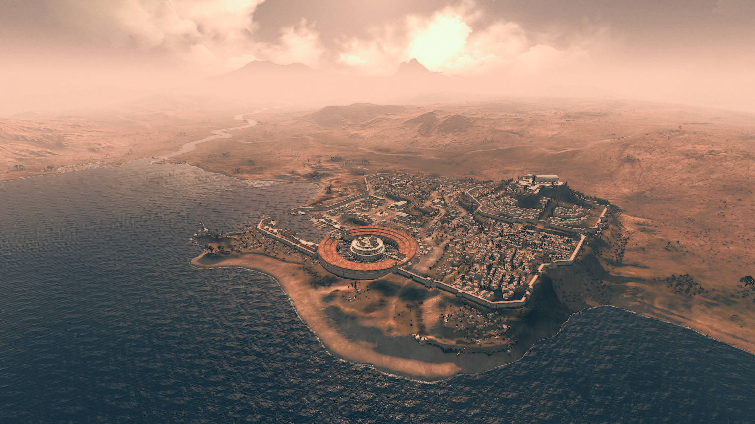 Ancient Carthage Artistic Impression Background