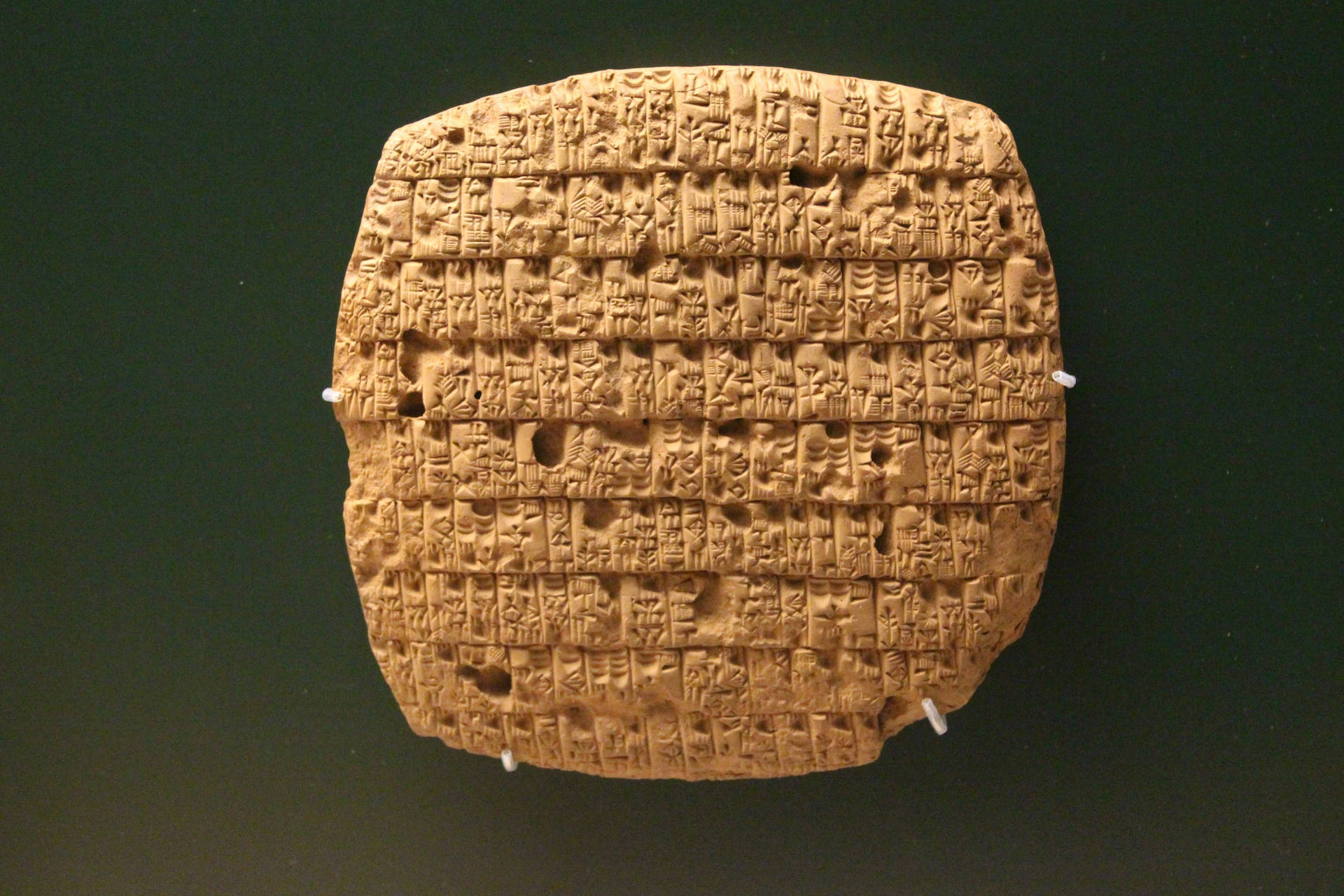 Ancient Cuneiform Script On A Clay Tablet In Iraq