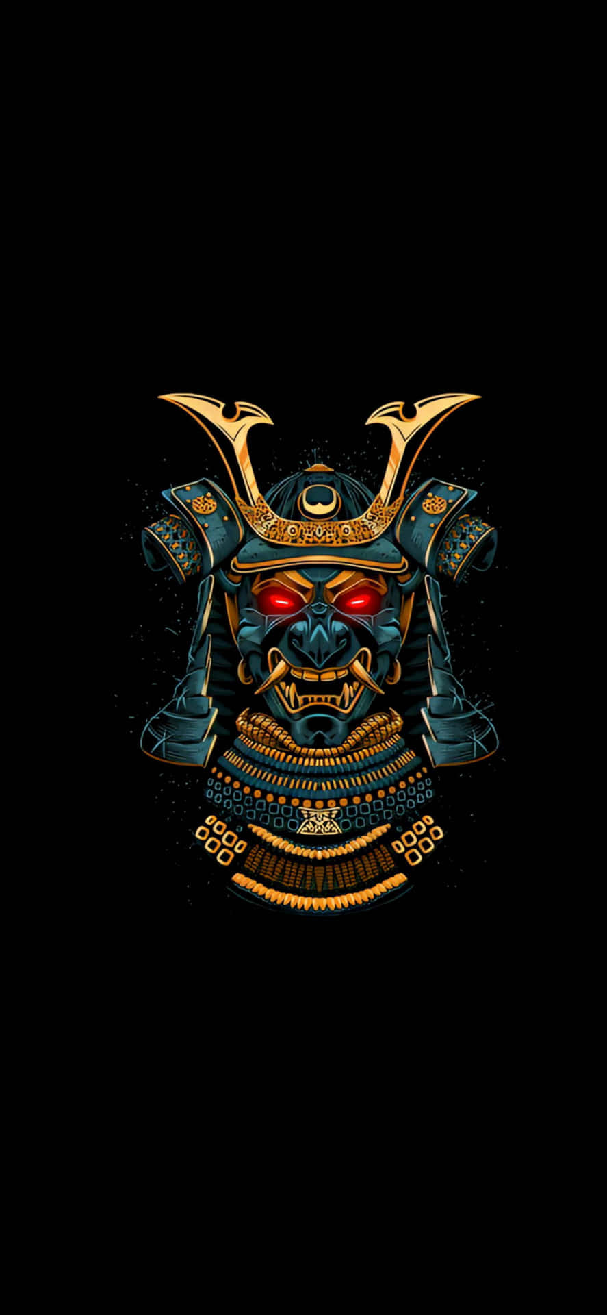 Ancient Dark Samurai Mask Background