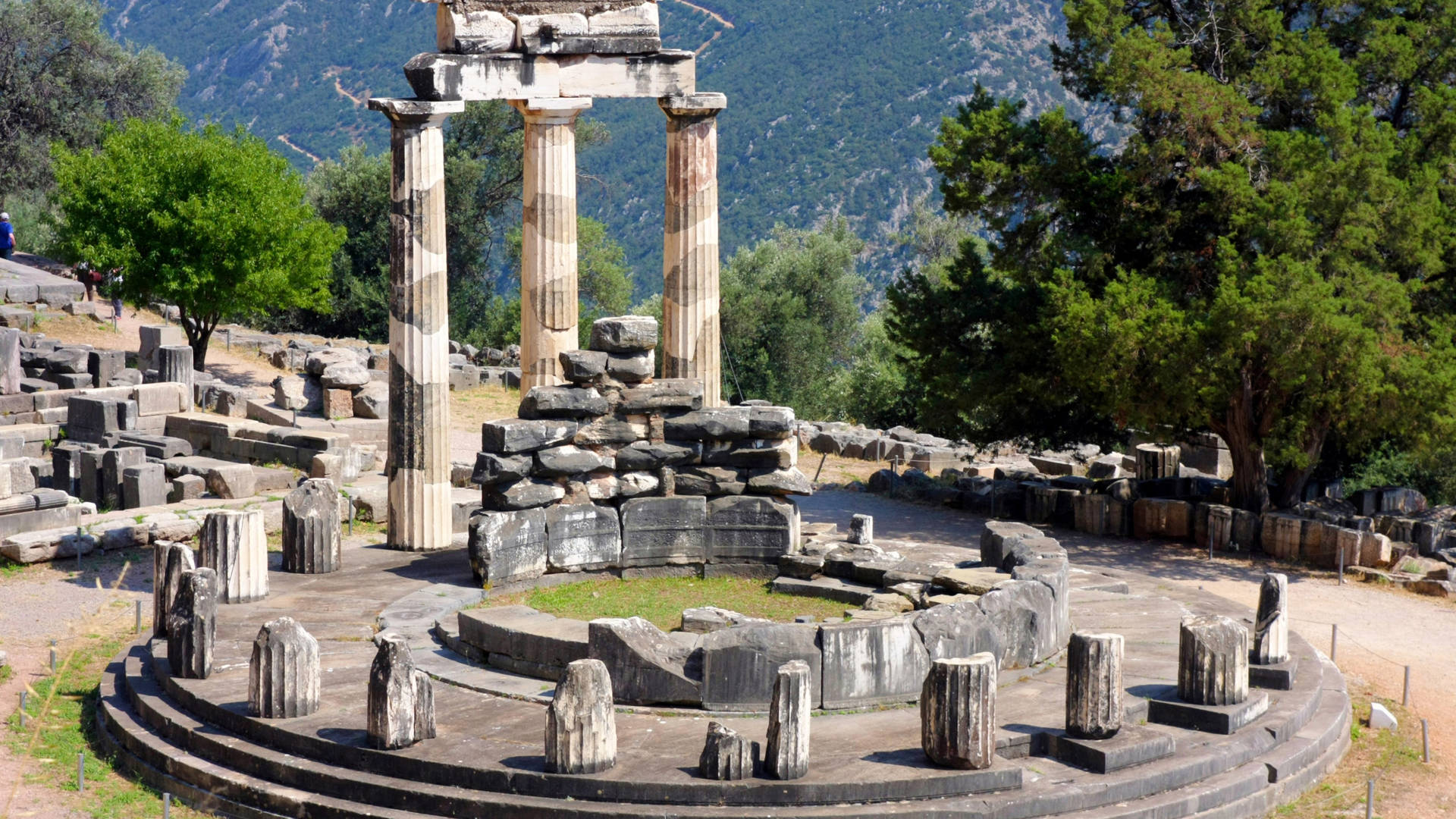 Ancient Delphi Ruins, Greece Background