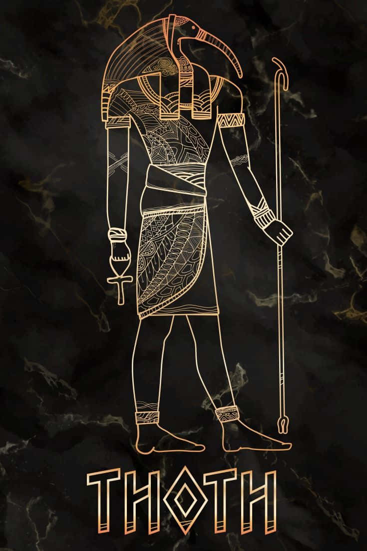 Ancient Egyptian Gods Represented In Hieroglyphics Background