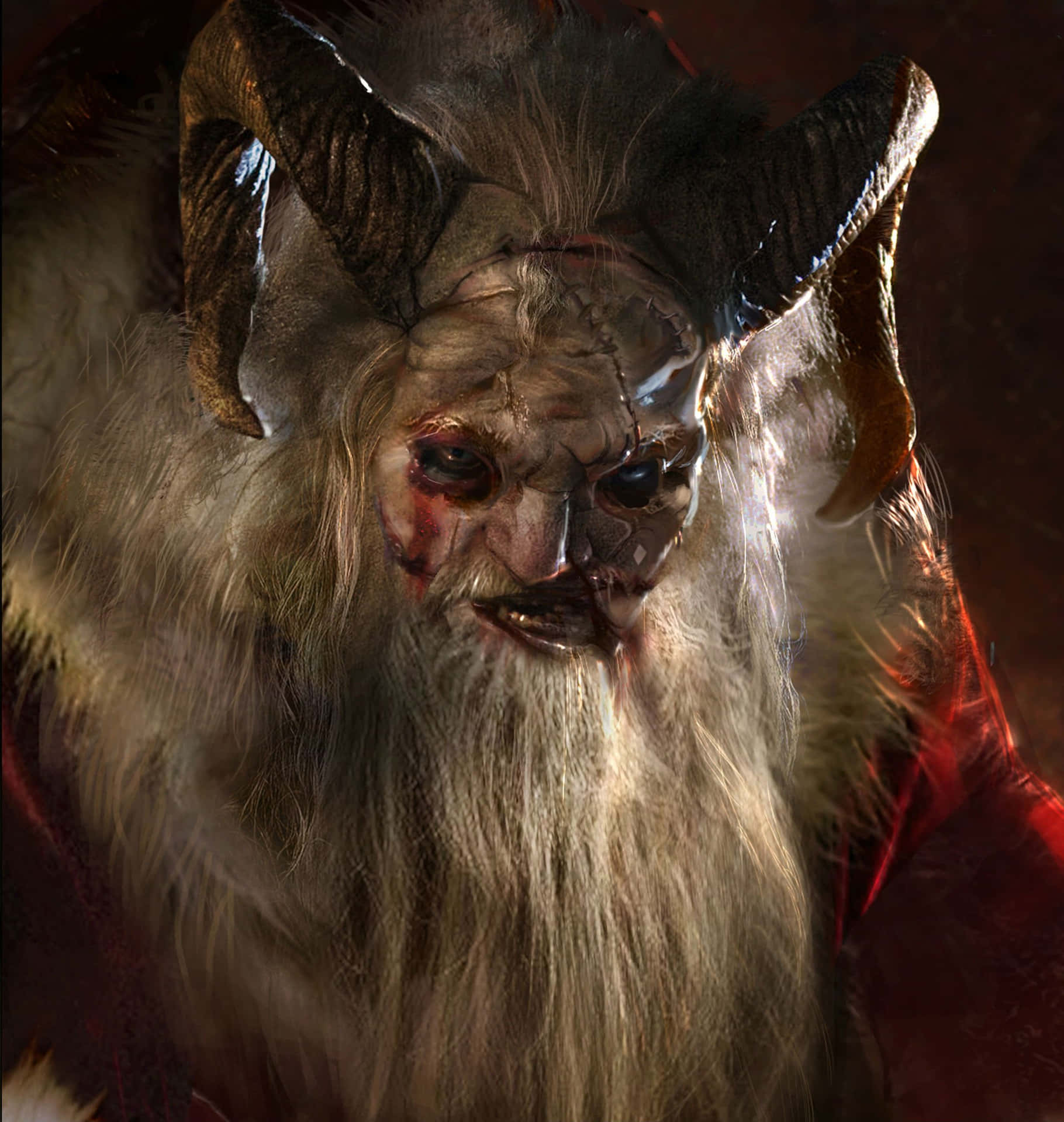 Ancient Folklore Unleashed: Krampus In Full Fury Background