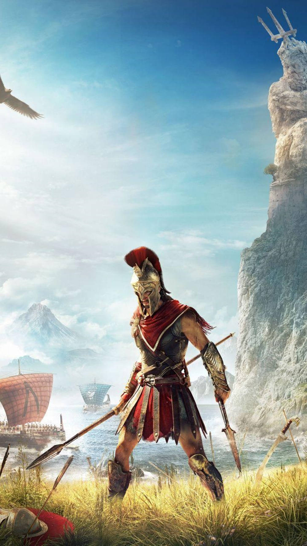 Ancient Greek Soldier In Odyssey Iphone Background