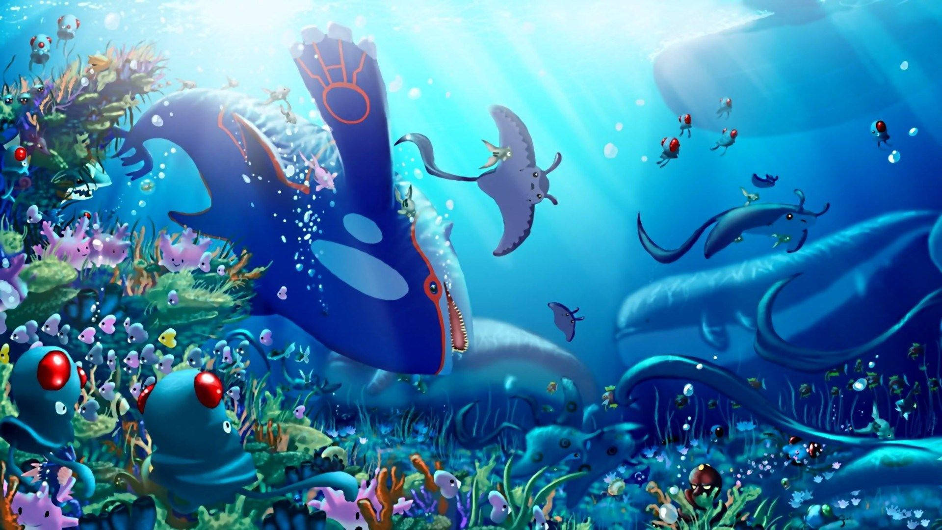 Ancient Pokemon Of The Underwater World Background
