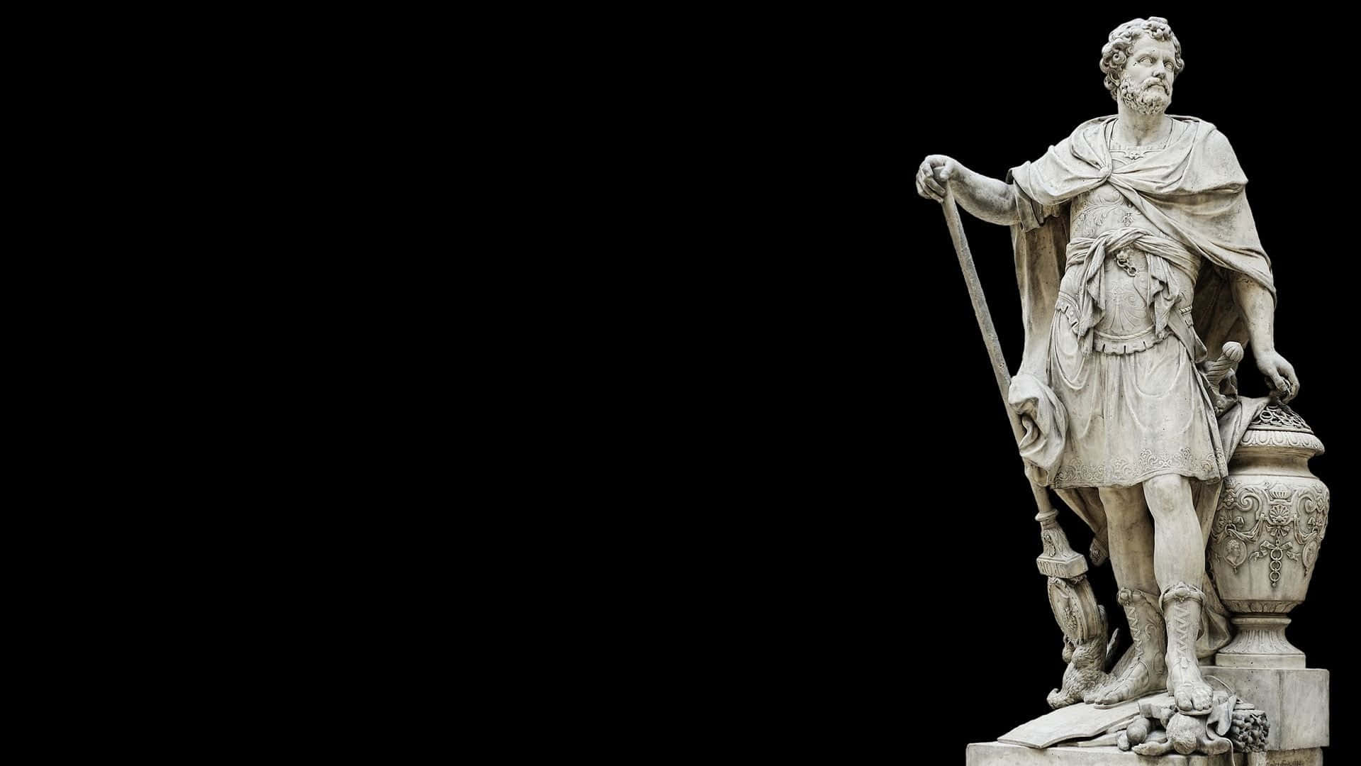 Ancient Roman Emperor Statue Background