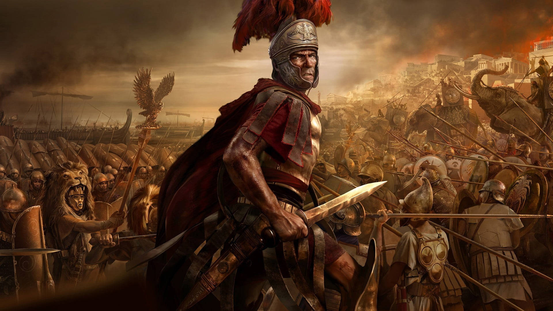 Ancient Roman Soldier Of Rome Background