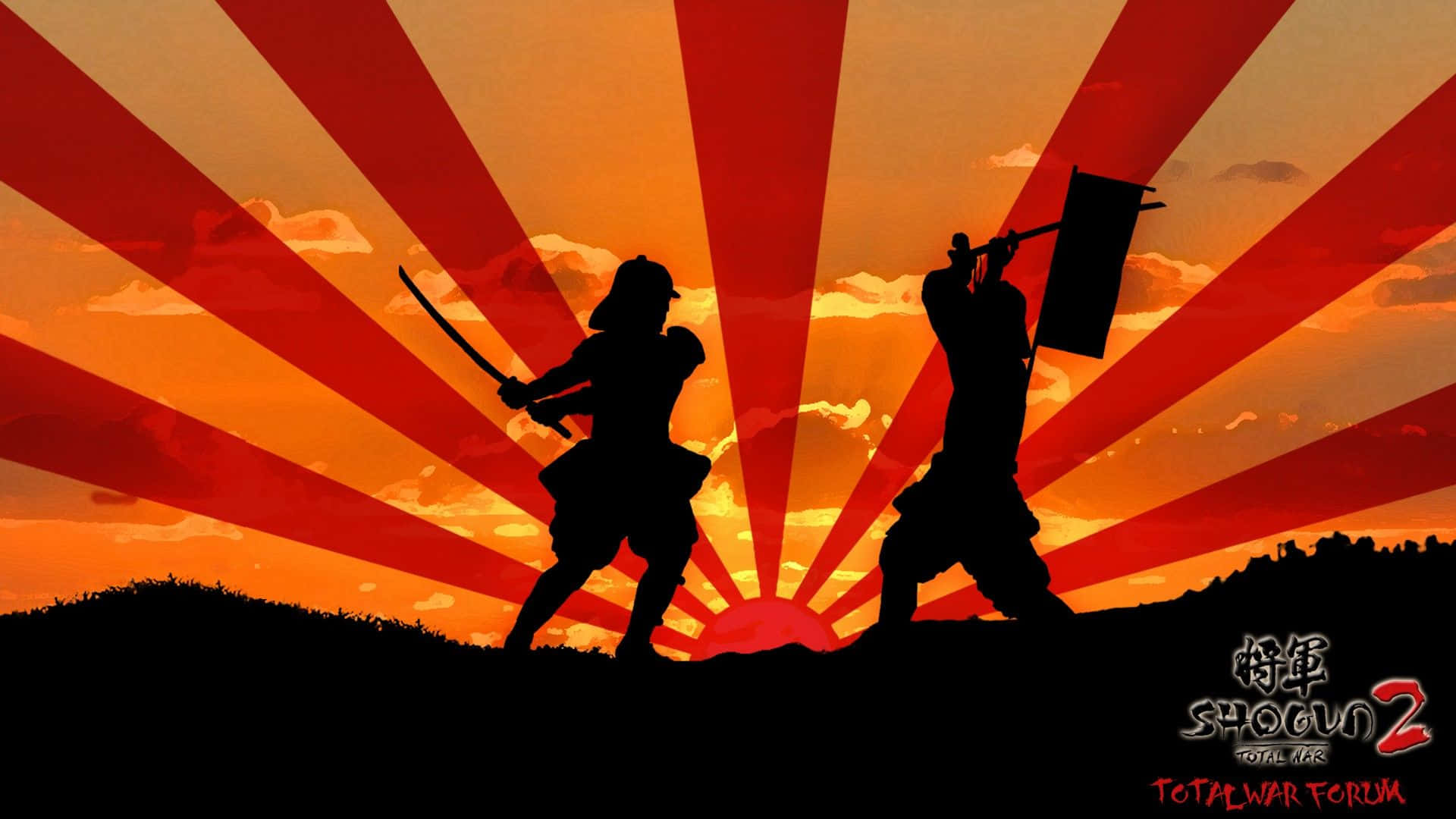 Ancient Shogun Warrior In Battle Background
