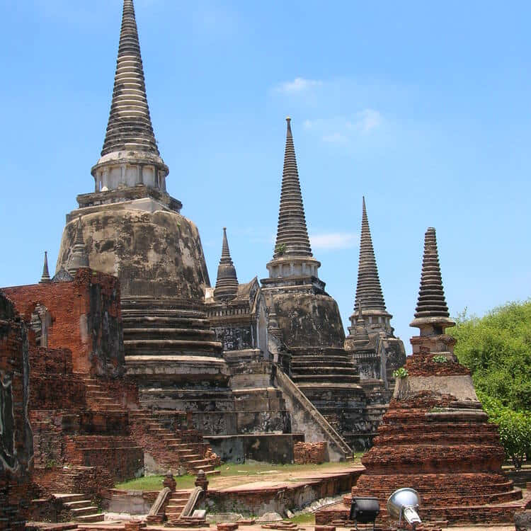 Ancient Stupas Ayutthaya Thailand