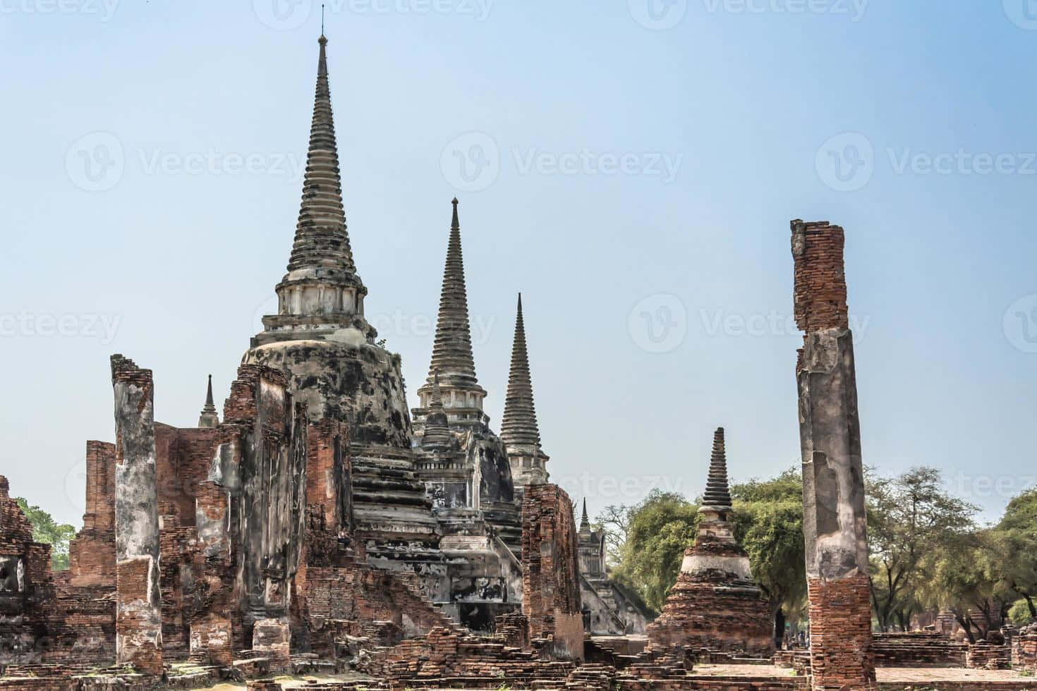Ancient Temples Ayutthaya Historical Park Thailand