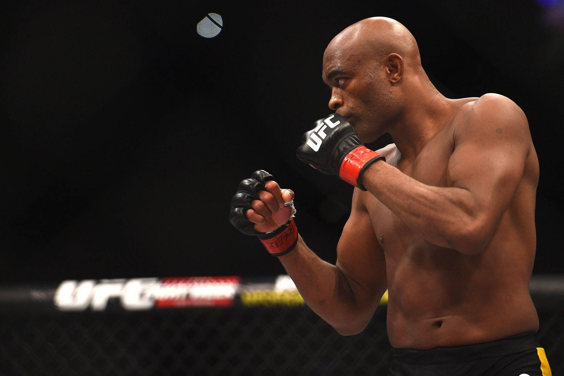 Anderson Silva Fighting Ufc Gloves Background