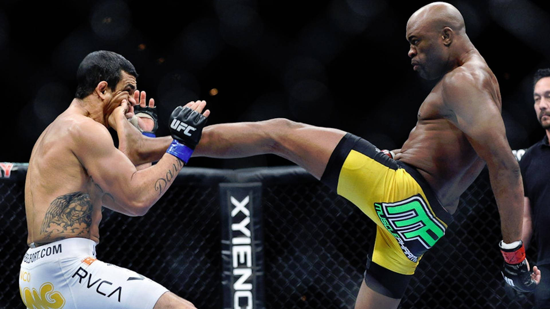 Anderson Silva Kick Opponent Head Background