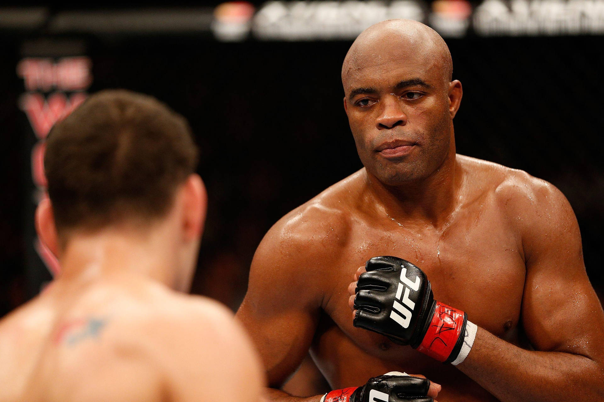 Anderson Silva Posing Opponent Background