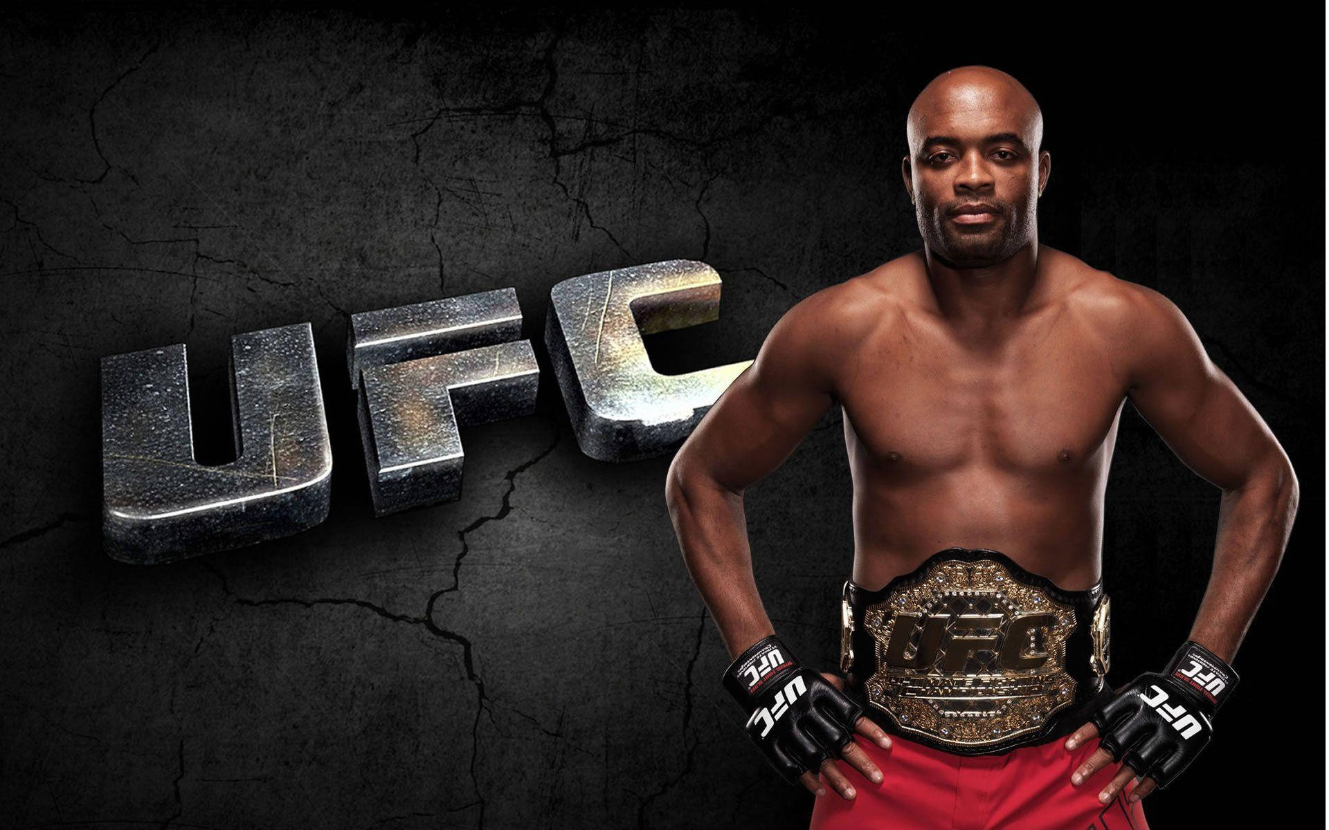 Anderson Silva Ufc Logo Hands Waist Background