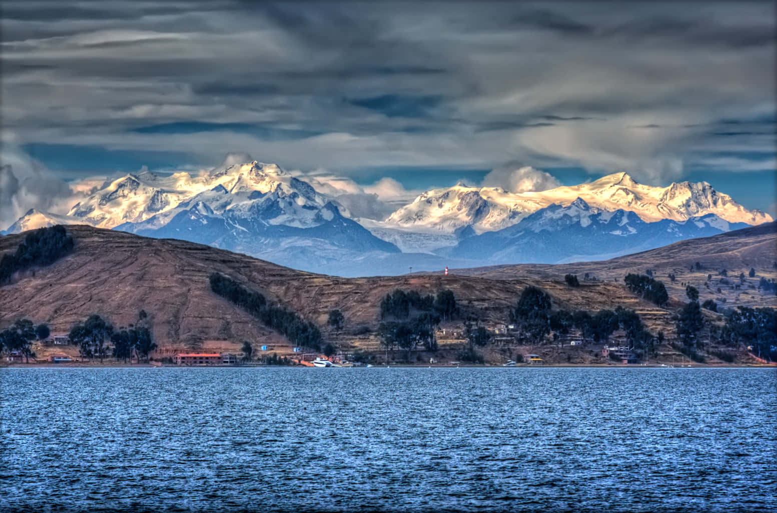 Andes Mountains From Lake Titicaca Background