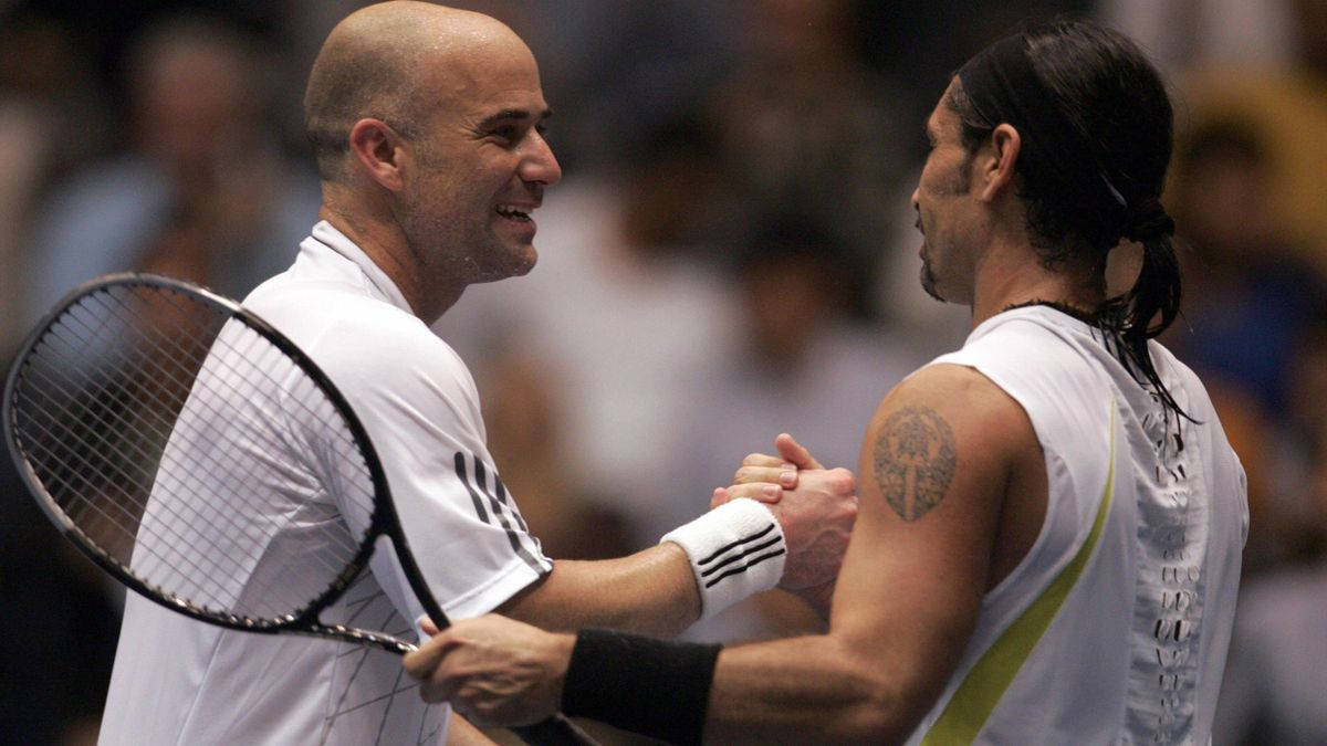 Andre Agassi And Marcelo Rios Background