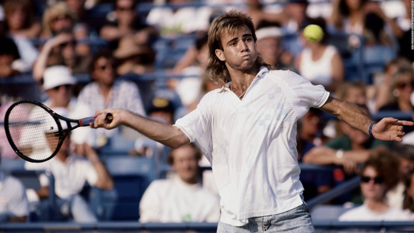 Andre Agassi During French Open Background