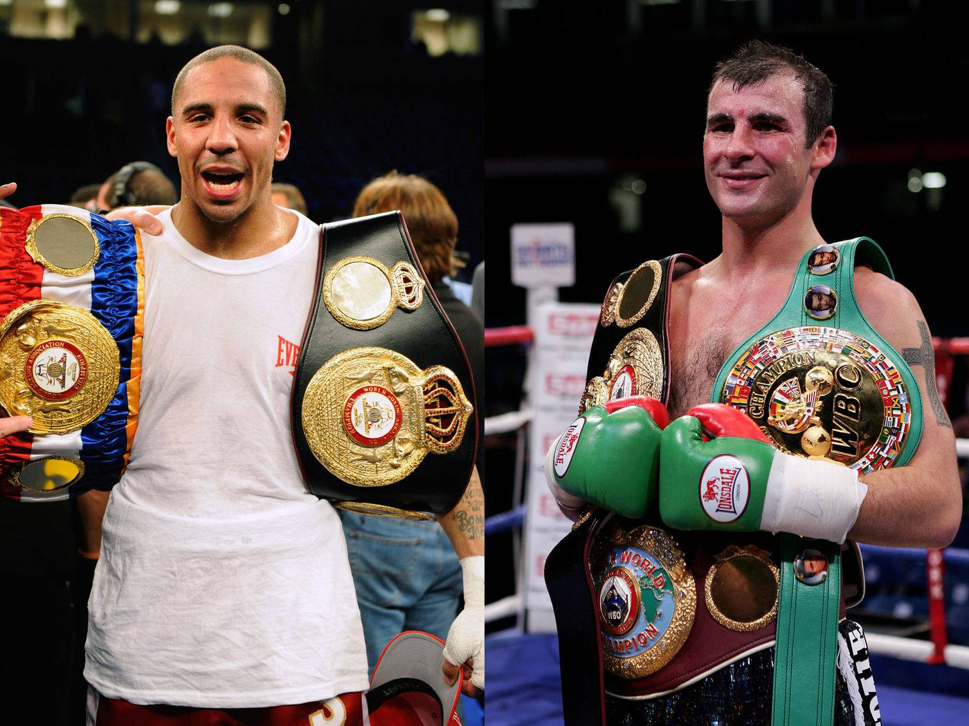 Andre Ward Carrying His World Titles Background