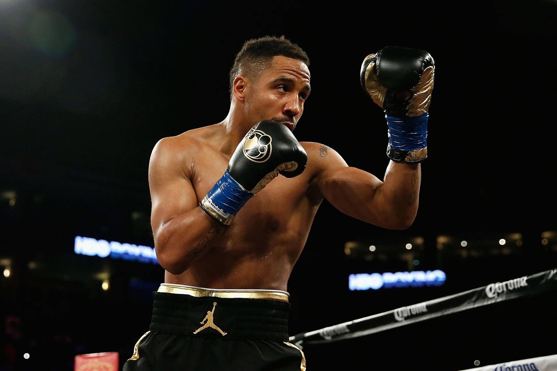 Andre Ward In His Black Gloves