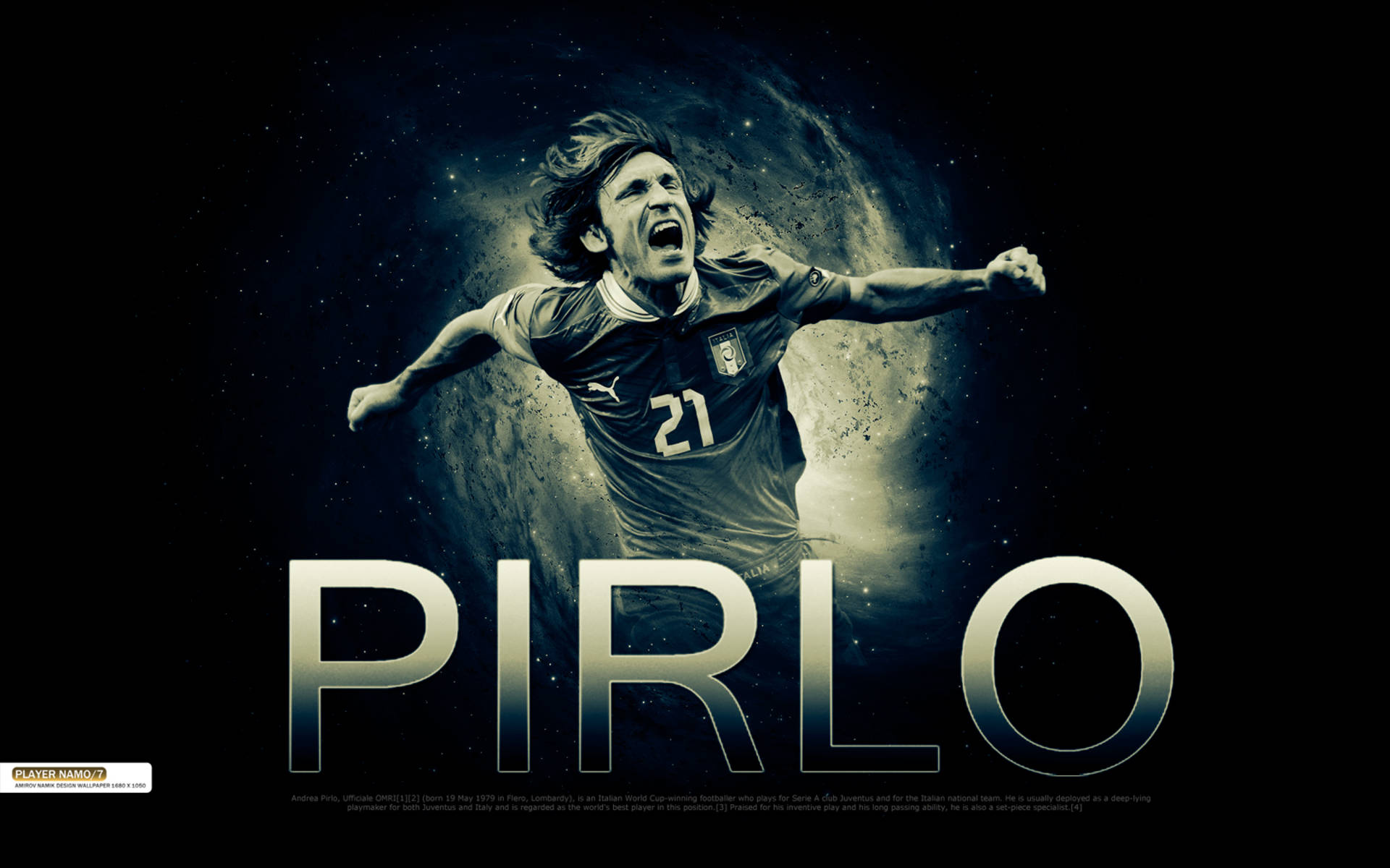 Andrea Pirlo - Galaxy Art Captivating Soccer Inspiration Background