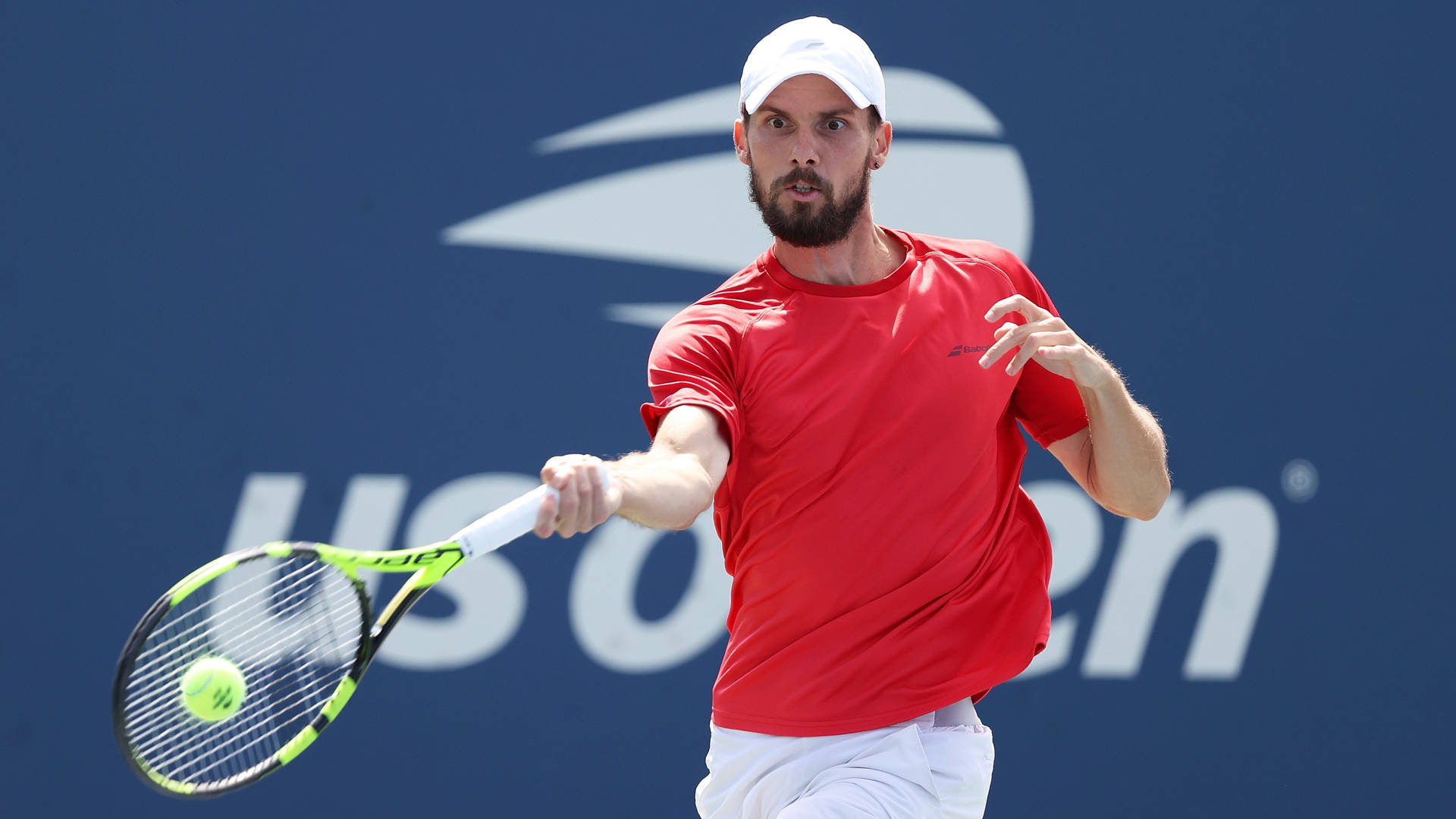 Andreas Seppi In Action On The Tennis Court