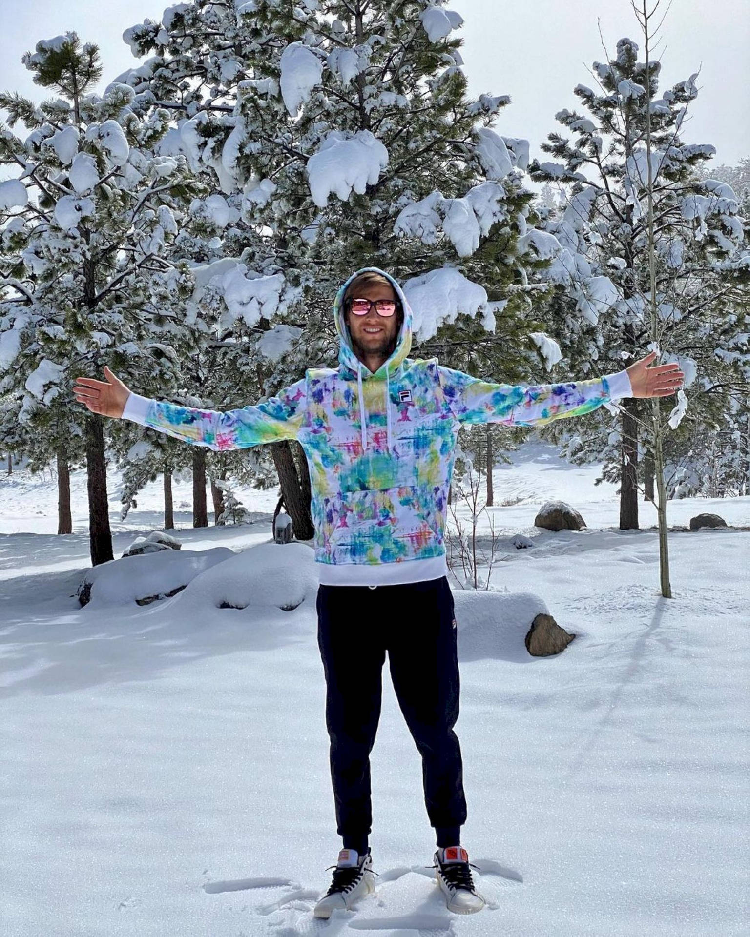 Andreas Seppi In Snowy Area Background