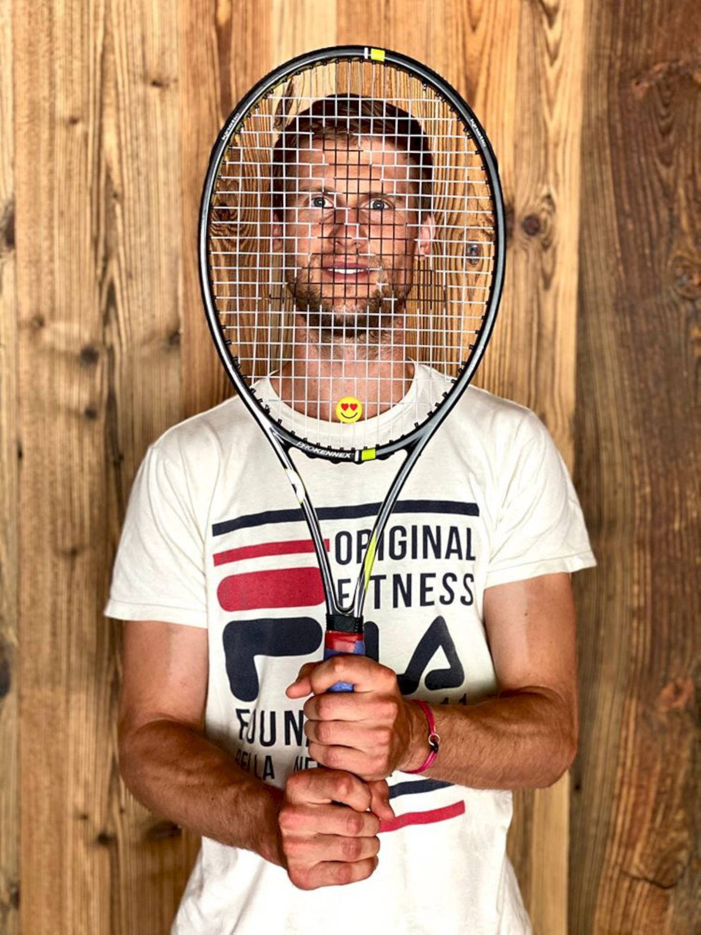 Andreas Seppi Racket Over Face Background