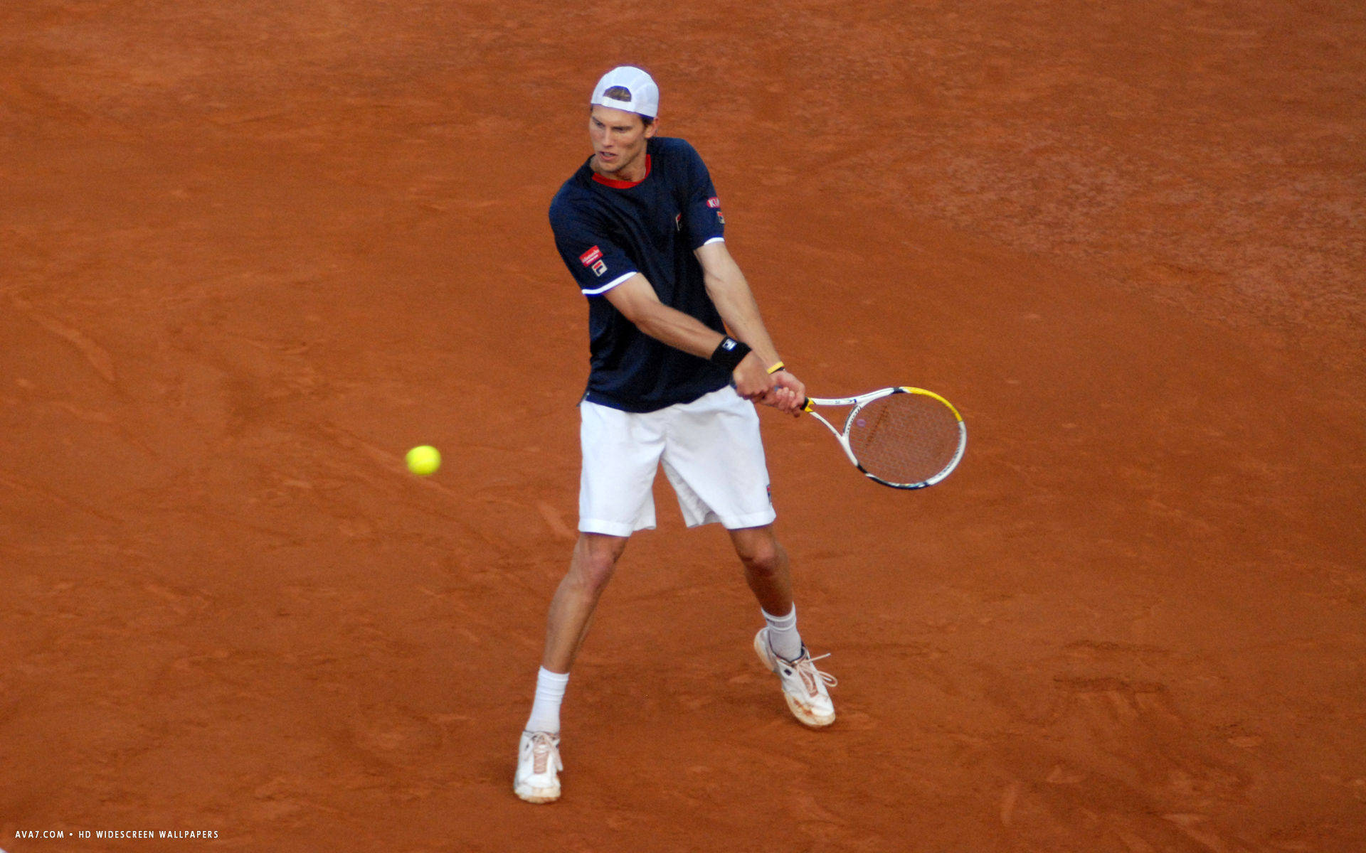 Andreas Seppi Standing On Clay Court Background