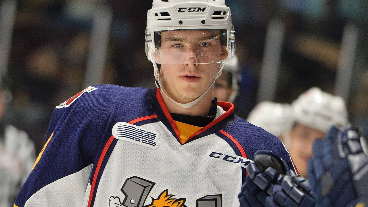 Andrei Svechnikov In Action During A White Barrie Colts Game. Background