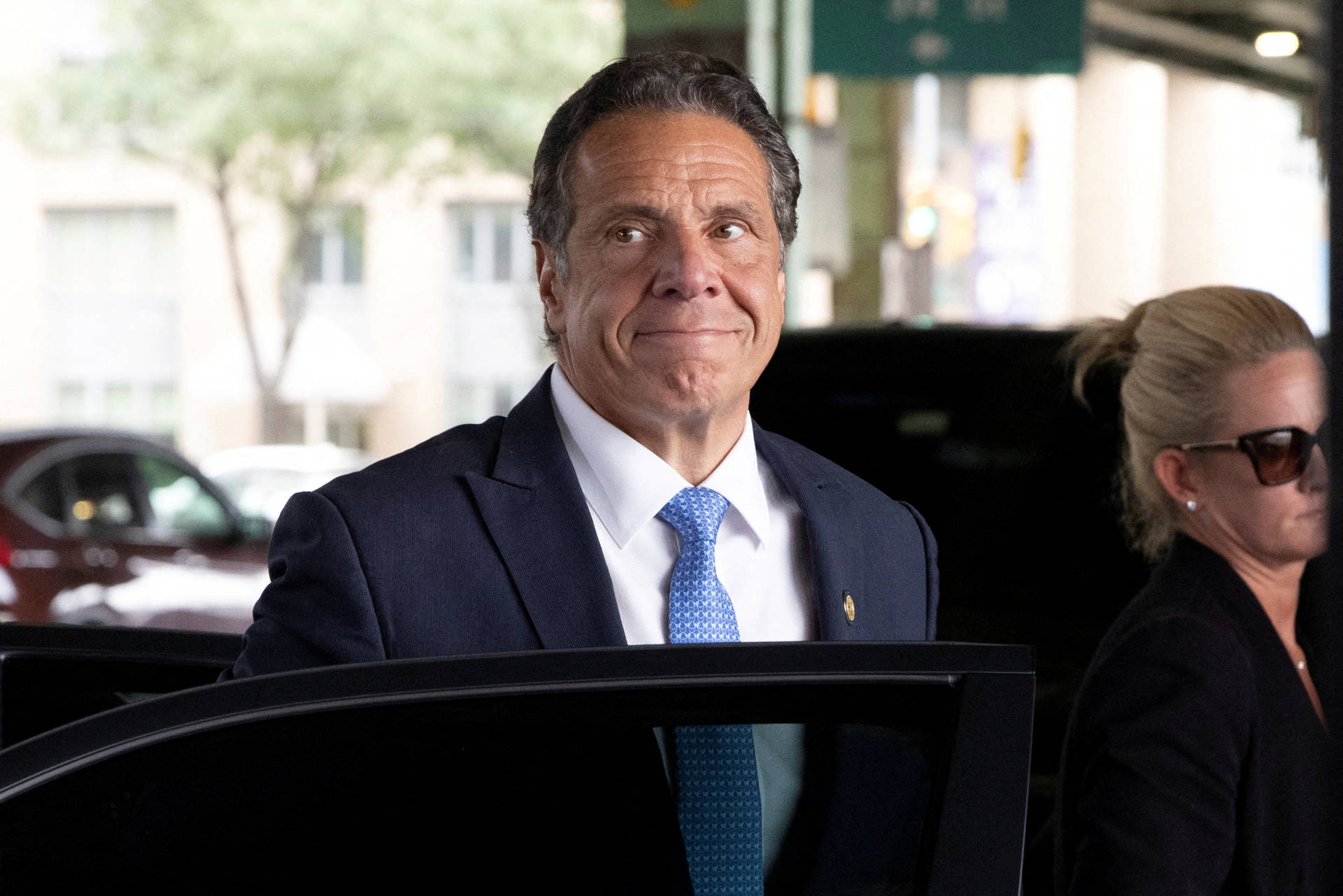 Andrew Cuomo Emotionless Smile Background