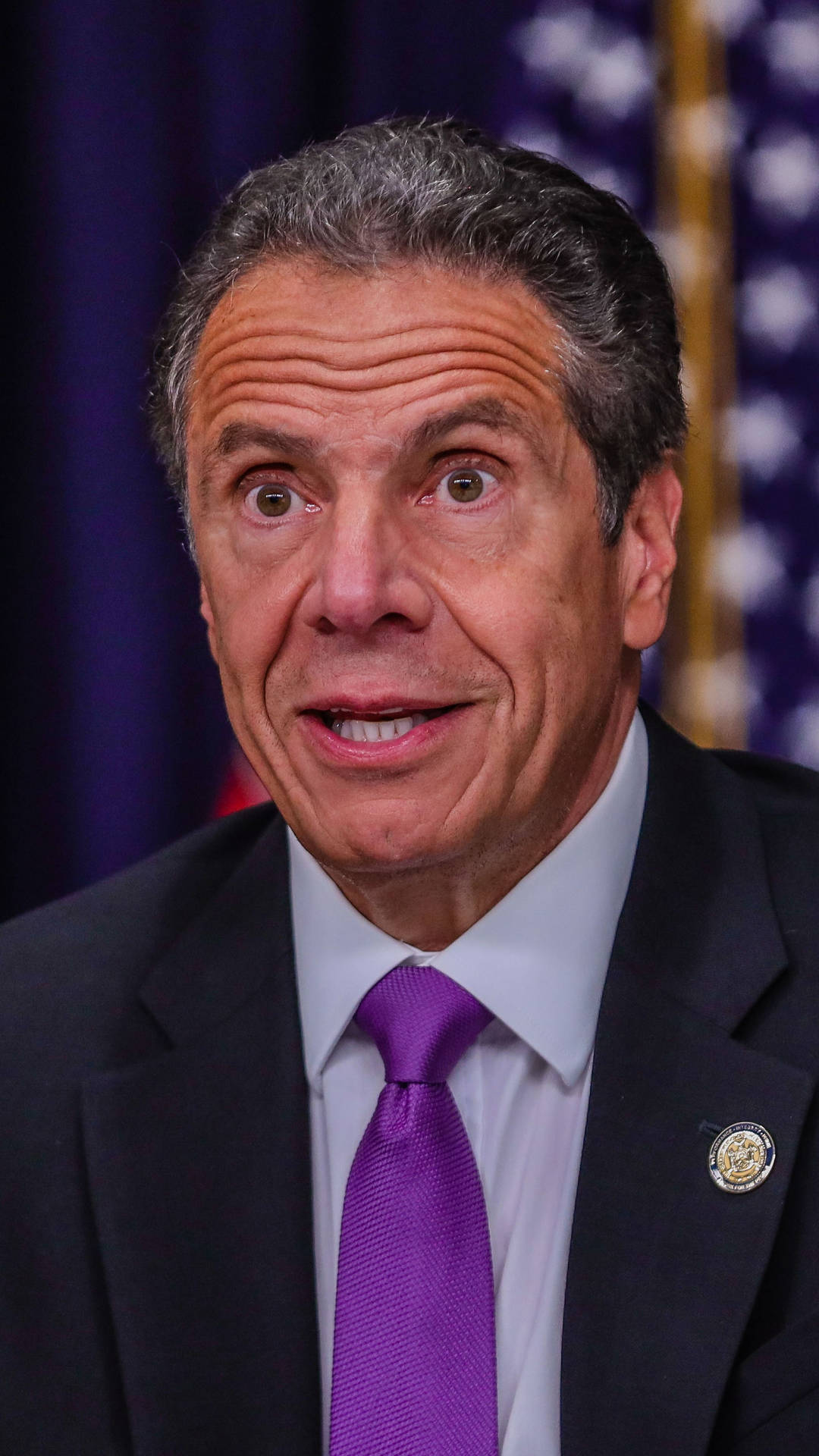 Andrew Cuomo With White Hair Background