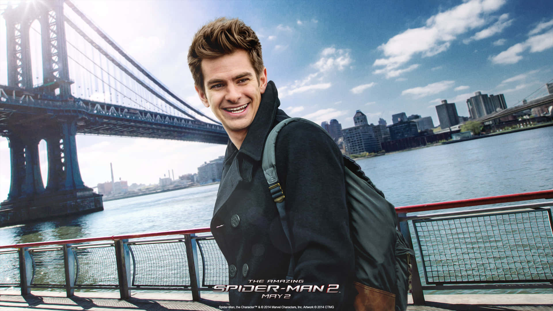 Andrew Garfield Spider Man George Washington Bridge Background