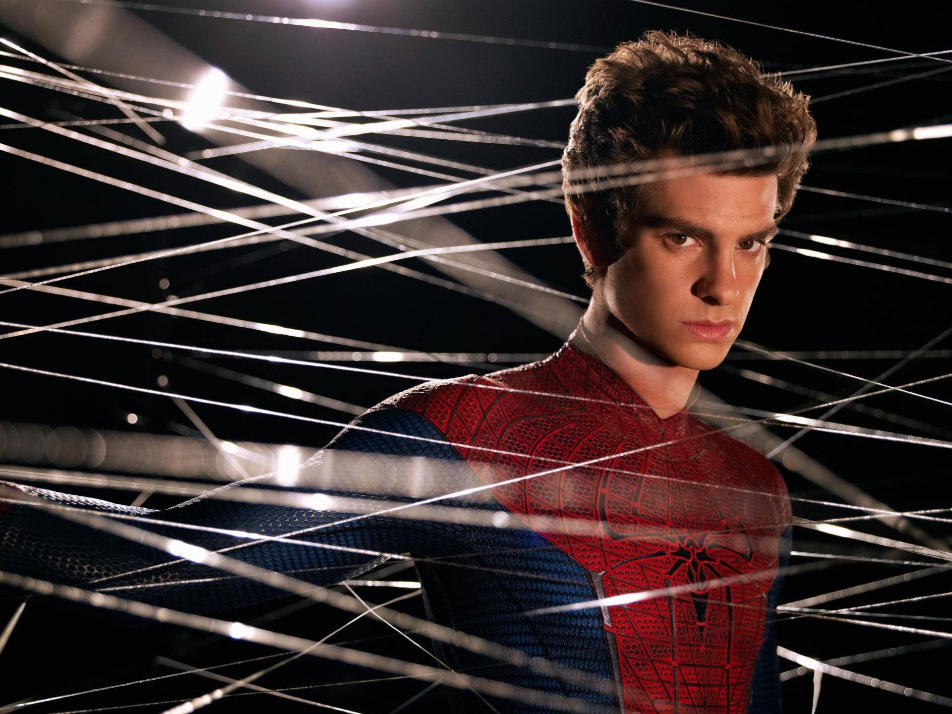Andrew Garfield With Spider Web Background