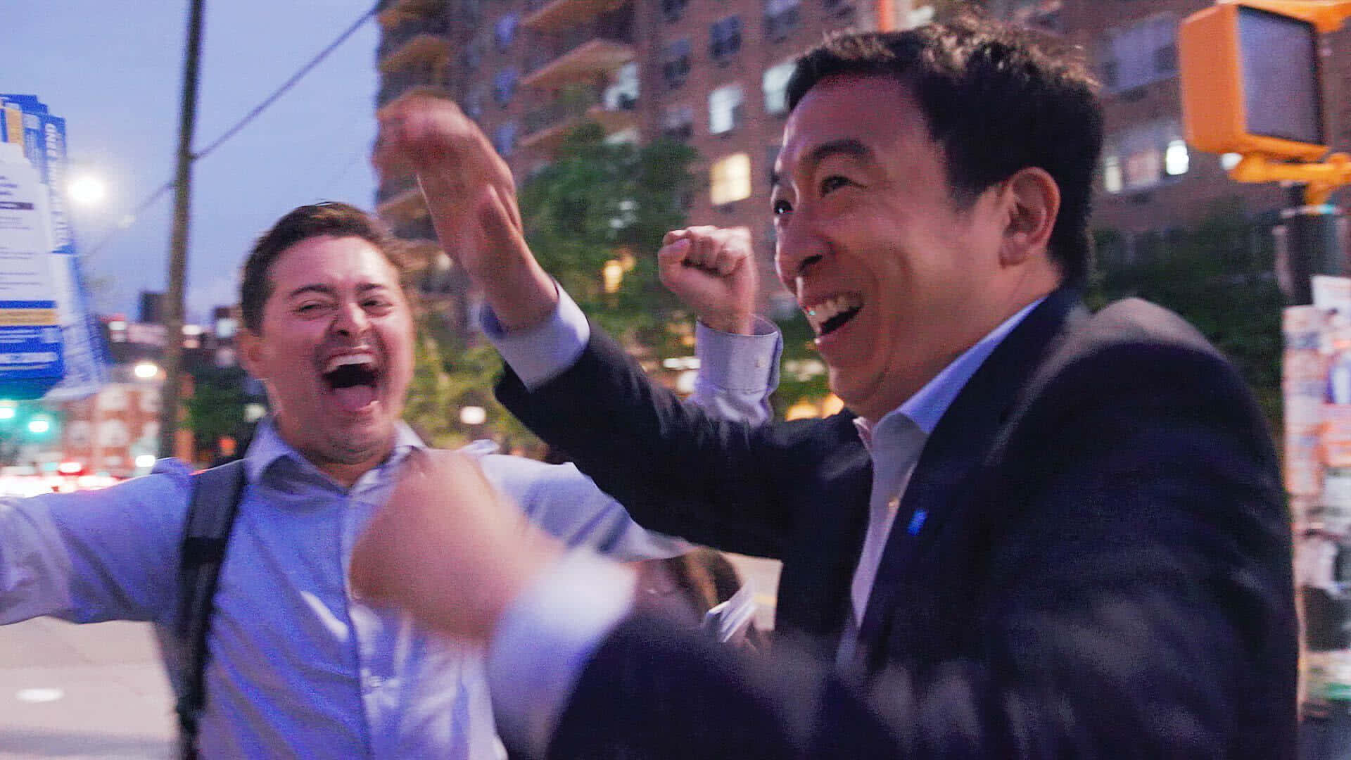 Andrew Yang Laughing Background
